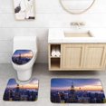 thumbnail image 1 of PUDMAD Dramatic Sunset View highlighting Empire Building 3 Piece Bathroom Rugs Set Bath Rug Contour Mat and Toilet Lid Cover, 1 of 2