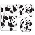 thumbnail image 1 of PUDMAD Drawing Baby Pandas Milk Bottle Fly Cute Adorable Figures Child Mammal 3 Piece Bathroom Rugs Set Bath Rug Contour Mat and Toilet Lid Cover, 1 of 2