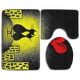 thumbnail image 1 of PUDMAD Dreamy Couple Cat 3 Piece Bathroom Rugs Set Bath Rug Contour Mat and Toilet Lid Cover, 1 of 2