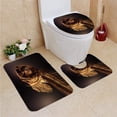 thumbnail image 1 of PUDMAD Dried Boned Fish Skeleton 3 Piece Bathroom Rugs Set Bath Rug Contour Mat and Toilet Lid Cover, 1 of 2