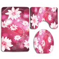 thumbnail image 1 of PUDMAD Drifting Lilies 3 Piece Bathroom Rugs Set Bath Rug Contour Mat and Toilet Lid Cover, 1 of 2