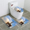 thumbnail image 1 of PUDMAD Drilling Platform During Coming Storm 3 Piece Bathroom Rugs Set Bath Rug Contour Mat and Toilet Lid Cover, 1 of 2