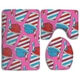 thumbnail image 1 of PUDMAD Drinking 3 Piece Bathroom Rugs Set Bath Rug Contour Mat and Toilet Lid Cover, 1 of 2