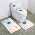 thumbnail image 1 of PUDMAD Drone Over Clouds 3 Piece Bathroom Rugs Set Bath Rug Contour Mat and Toilet Lid Cover, 1 of 2