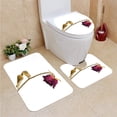 thumbnail image 1 of PUDMAD Dry Rose 3 Piece Bathroom Rugs Set Bath Rug Contour Mat and Toilet Lid Cover, 1 of 2
