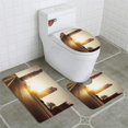 thumbnail image 1 of PUDMAD Dubai Skyscraper 3 Piece Bathroom Rugs Set Bath Rug Contour Mat and Toilet Lid Cover, 1 of 2