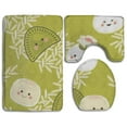 thumbnail image 1 of PUDMAD Dumplings Rice 3 Piece Bathroom Rugs Set Bath Rug Contour Mat and Toilet Lid Cover, 1 of 2
