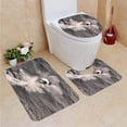 thumbnail image 1 of PUDMAD Dusky Dolphin 3 Piece Bathroom Rugs Set Bath Rug Contour Mat and Toilet Lid Cover, 1 of 2