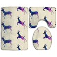 thumbnail image 1 of PUDMAD ELK 3 Piece Bathroom Rugs Set Bath Rug Contour Mat and Toilet Lid Cover, 1 of 2