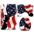 thumbnail image 1 of PUDMAD Eagle American Flag 3 Piece Bathroom Rugs Set Bath Rug Contour Mat and Toilet Lid Cover, 1 of 2