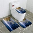 thumbnail image 1 of PUDMAD Early Morning Lake Mist Forest and Rowing Boats 3 Piece Bathroom Rugs Set Bath Rug Contour Mat and Toilet Lid Cover, 1 of 2