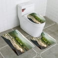 thumbnail image 1 of PUDMAD Early morning Entrance village Zhao Xing rain and wind bridge This is GPS tagged 3 Piece Bathroom Rugs Set Bath Rug Contour Mat and Toilet Lid Cover, 1 of 2