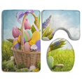 thumbnail image 1 of PUDMAD Earth Day 3 Piece Bathroom Rugs Set Bath Rug Contour Mat and Toilet Lid Cover, 1 of 2