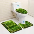 thumbnail image 1 of PUDMAD Earth Trail Through Idyllic Forest Summer Woodland Wildflower Panorama 3 Piece Bathroom Rugs Set Bath Rug Contour Mat and Toilet Lid Cover, 1 of 2