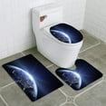 thumbnail image 1 of PUDMAD Earth View from Space Sun Flare North America 3 Piece Bathroom Rugs Set Bath Rug Contour Mat and Toilet Lid Cover, 1 of 2