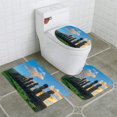 thumbnail image 1 of PUDMAD Easter Island Sunshine 3 Piece Bathroom Rugs Set Bath Rug Contour Mat and Toilet Lid Cover, 1 of 2