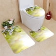 thumbnail image 1 of PUDMAD Easter Spring Flower ; Fresh Flower Butterfly 3 Piece Bathroom Rugs Set Bath Rug Contour Mat and Toilet Lid Cover, 1 of 2