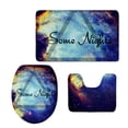 thumbnail image 1 of PUDMAD EcoFriendly Galaxy Universe Printing Inside Contour Lid Toilet Cover 3 Piece Bathroom Rugs Set Bath Rug Contour Mat and Toilet Lid Cover, 1 of 2