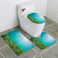 thumbnail image 1 of PUDMAD Eelgrass Bed 3 Piece Bathroom Rugs Set Bath Rug Contour Mat and Toilet Lid Cover, 1 of 2