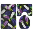 thumbnail image 1 of PUDMAD Eggplant 3 Piece Bathroom Rugs Set Bath Rug Contour Mat and Toilet Lid Cover, 1 of 2