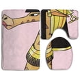 thumbnail image 1 of PUDMAD Egypt Giraffe 3 Piece Bathroom Rugs Set Bath Rug Contour Mat and Toilet Lid Cover, 1 of 2