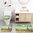 thumbnail image 1 of PUDMAD Eiffel Tower Paris Cityscape Eiffel Tower View from a Wooden Deck Table Urban Life 3 Piece Bathroom Rugs Set Bath Rug Contour Mat and Toilet Lid Cover, 1 of 2