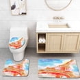 thumbnail image 1 of PUDMAD Eiffel Tower Watercolor Painted Linework Eiffel Tower Landmark Colorful Illustrated 3 Piece Bathroom Rugs Set Bath Rug Contour Mat and Toilet Lid Cover, 1 of 2