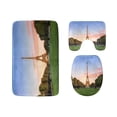 thumbnail image 1 of PUDMAD Eiffel Tower in Paris France Symbol 3 Piece Bathroom Rugs Set Bath Rug Contour Mat and Toilet Lid Cover, 1 of 2