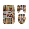 thumbnail image 1 of PUDMAD Electric Guitar Surrounded by Lightning 3 Piece Bathroom Rugs Set Bath Rug Contour Mat and Toilet Lid Cover, 1 of 2