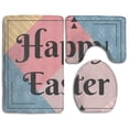 thumbnail image 1 of PUDMAD Elegant Happy Easter 3 Piece Bathroom Rugs Set Bath Rug Contour Mat and Toilet Lid Cover, 1 of 2