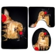 thumbnail image 1 of PUDMAD Elegant Spitz Women 3 Piece Bathroom Rugs Set Bath Rug Contour Mat and Toilet Lid Cover, 1 of 2