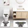 thumbnail image 1 of PUDMAD Elephant Mandala Sacred Symbol Strength Spirit Ethnic Religion Bohemian 3 Piece Bathroom Rugs Set Bath Rug Contour Mat and Toilet Lid Cover, 1 of 2