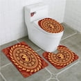 thumbnail image 1 of PUDMAD Elephant Mandala Tribal Mehndi Ethnic Backdrop Lotus Flowers Guardian 3 Piece Bathroom Rugs Set Bath Rug Contour Mat and Toilet Lid Cover, 1 of 2