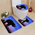 thumbnail image 1 of PUDMAD Elephant Twi time 3 Piece Bathroom Rugs Set Bath Rug Contour Mat and Toilet Lid Cover, 1 of 2
