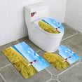 thumbnail image 1 of PUDMAD Ellenbogen lighthouse on sand dune against blue sky white clouds on northern 3 Piece Bathroom Rugs Set Bath Rug Contour Mat and Toilet Lid Cover, 1 of 2