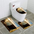 thumbnail image 1 of PUDMAD Empty Deck Chair on a Cruise Ship Balcony at Dusk 3 Piece Bathroom Rugs Set Bath Rug Contour Mat and Toilet Lid Cover, 1 of 2