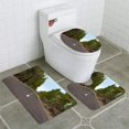 thumbnail image 1 of PUDMAD Empty Straight Road Through Forest Landscape 3 Piece Bathroom Rugs Set Bath Rug Contour Mat and Toilet Lid Cover, 1 of 2