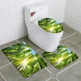 thumbnail image 1 of PUDMAD Enchanting Sunshine on Green treetops 3 Piece Bathroom Rugs Set Bath Rug Contour Mat and Toilet Lid Cover, 1 of 2