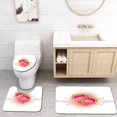 thumbnail image 1 of PUDMAD Engagement Party Romantic Hearts Engagement Party Swirls Light Pink and 3 Piece Bathroom Rugs Set Bath Rug Contour Mat and Toilet Lid Cover, 1 of 2