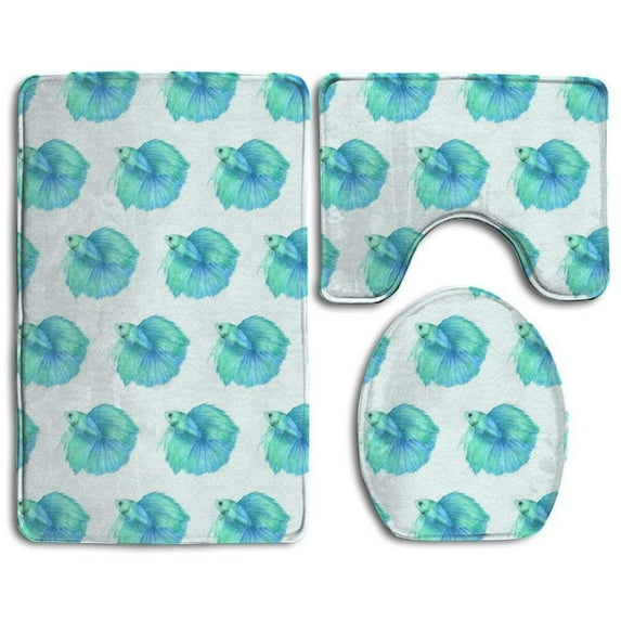 PUDMAD English Bulldog Faces 3 Piece Bathroom Rugs Set Bath Rug Contour Mat and Toilet Lid Cover