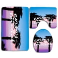 thumbnail image 1 of PUDMAD Enjoy Every Moment 3 Piece Bathroom Rugs Set Bath Rug Contour Mat and Toilet Lid Cover, 1 of 2