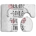 thumbnail image 1 of PUDMAD Enjoy Little Things 3 Piece Bathroom Rugs Set Bath Rug Contour Mat and Toilet Lid Cover, 1 of 2