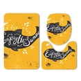 thumbnail image 1 of PUDMAD Enjoy Summer Fish Yellow 3 Piece Bathroom Rugs Set Bath Rug Contour Mat and Toilet Lid Cover, 1 of 2