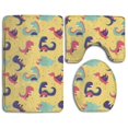 thumbnail image 1 of PUDMAD Enjoyable Dinosaurs 3 Piece Bathroom Rugs Set Bath Rug Contour Mat and Toilet Lid Cover, 1 of 2