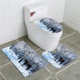 thumbnail image 1 of PUDMAD Equestrian Horse between Trees in Winter Forest Frozen Woods Icy Land Nature 3 Piece Bathroom Rugs Set Bath Rug Contour Mat and Toilet Lid Cover, 1 of 2