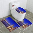 thumbnail image 1 of PUDMAD Erasmus Bridge at Twilight 3 Piece Bathroom Rugs Set Bath Rug Contour Mat and Toilet Lid Cover, 1 of 2