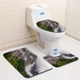 thumbnail image 1 of PUDMAD Ethereal Mist 3 Piece Bathroom Rugs Set Bath Rug Contour Mat and Toilet Lid Cover, 1 of 2