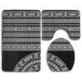 thumbnail image 1 of PUDMAD Ethnic 3 Piece Bathroom Rugs Set Bath Rug Contour Mat and Toilet Lid Cover, 1 of 2