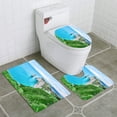 thumbnail image 1 of PUDMAD Etretat Landscape 3 Piece Bathroom Rugs Set Bath Rug Contour Mat and Toilet Lid Cover, 1 of 2