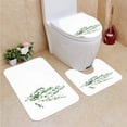 thumbnail image 1 of PUDMAD Eucalyptus Flat Lay 3 Piece Bathroom Rugs Set Bath Rug Contour Mat and Toilet Lid Cover, 1 of 2